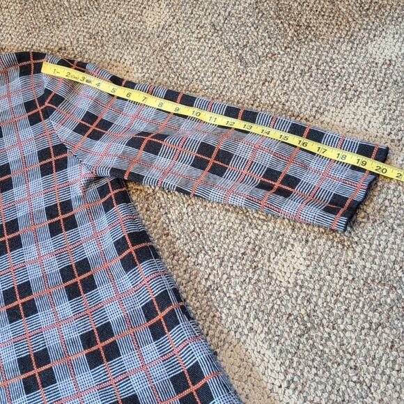 Pendleton Women's Wool Plaid 3/4 Sleeve Mock Turtleneck Sweater Large - Picture 2 of 7